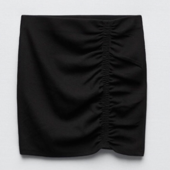 Ruched Ribbed Mini Skirt | Zara - Picture 1 of 5